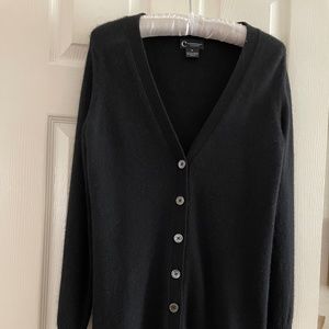 Bloomingdale’s Black Cashmere Long Cardigan